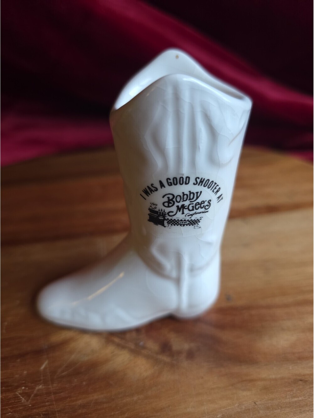 Bobby McGees Conglomeration Restaurant Rare Vintage Shot Glass Cowboy Boot